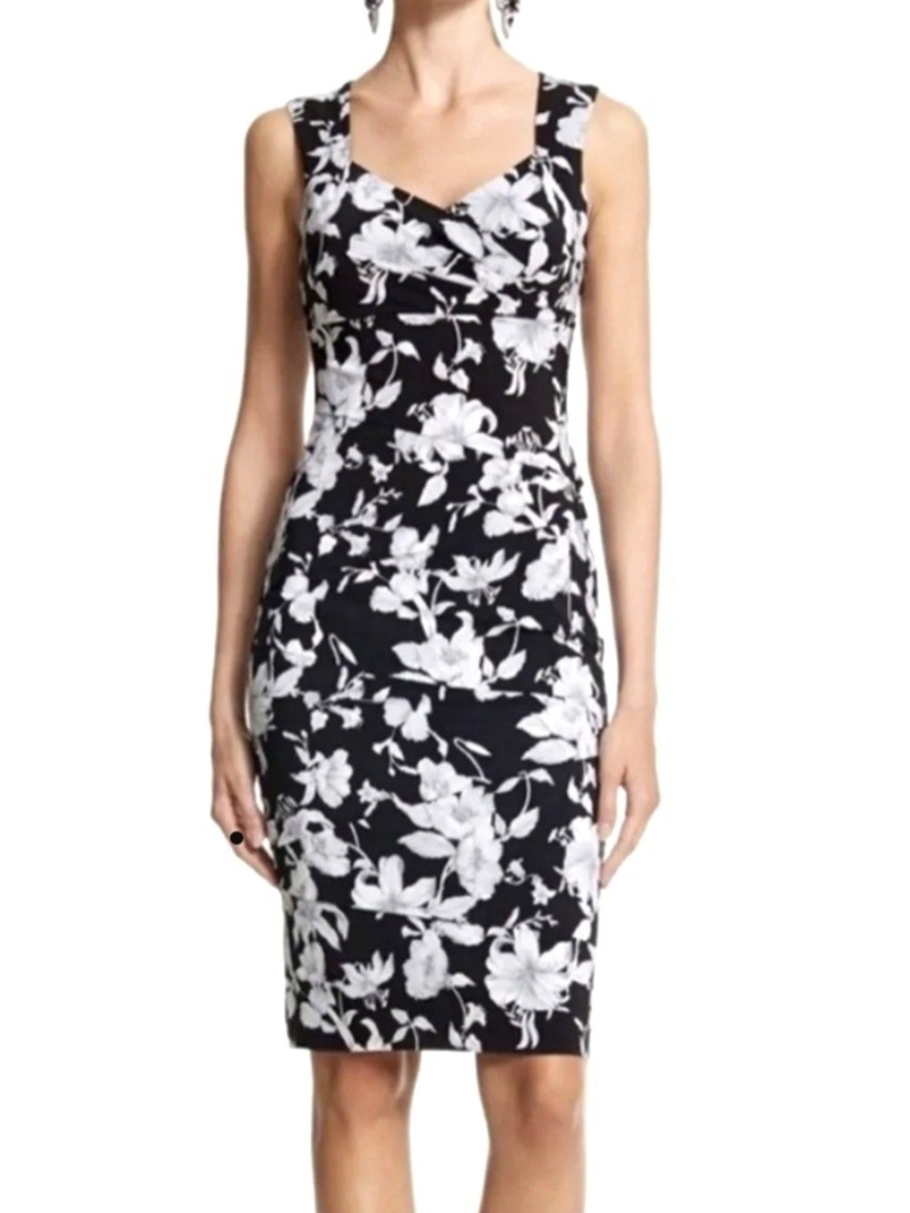 White House Black Market Instantly Slimming Floral Tiered Sheath Dress 6